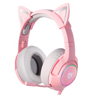 AUDIFONO ONIKUMA K9 DE GATO (ROSA, LILA Y MENTA)