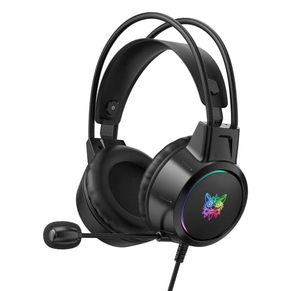 AUDIFONO ONIKUMA X15 PRO - LUZ LED RGB (NEGRO Y ROSA)
