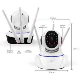 Camara 360° - IP 3 Antenas Wifi (32 GB incluida)