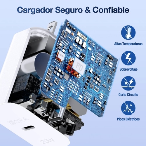 1Hora Cargador Tipo C con Cable 20W GAR153 - Imagen 2